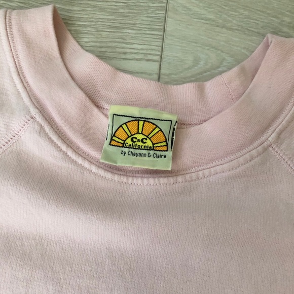 C&C California Pink Short Sleeve Pink Sweatshirt - Picture 9 of 16